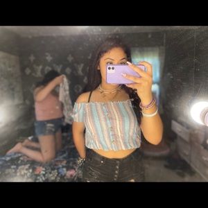 off the shoulder crop top